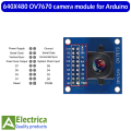 OV7670 camera module Supports VGA CIF auto exposure control display active size 640X480 for Arduino by Electrica. 