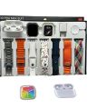 i30 Pro Max Suit Hi watch 9 Ultra 11 in 1 Set Smart watch with Free Airbuds, 5v Adapter and Aluminum Case-i20 Ultra suit max | 49mm Big HD Display | Bluetooth calling and touch watch. 