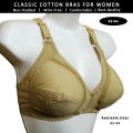 Best Quality Non Padded Bras for Women with Lace Decoration Casual Bras for Girls Adjustable Inner Wear Ladies Brassiere for C and D Cups Comfortable Brazzer in Beige 34 to 50 Size Bra Available Under Garments for Girls and Womens. 