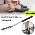 Long handle Shoehorn Smooth Convenient 30-64cm Shoe lifter tool Adjustable Durable Telescopic handle Shoehorn for Elderly Pregnant women Mobility aids Senior citizens Independent living. 