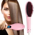 HQT-906 LCD Temperature Display Electric Hair Straightener Brush Fast Heating Comb Hair Brush Beauty Tools. 