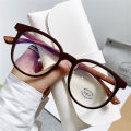 Round Frame Eyeglasses Vintage Wood Grain Legs Anti-Blue Light Optical Glasses Women Men Casual Fashion Spectacles. 