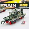 Classic Battery Operated Military Train Track Play Set Army Train Set With Flashlights, Sounds And Smoke. 
