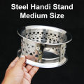 Serving Stand – Stylish Stainless-Steel Stand for Handi & Karahi – Small Size – Classic Design for Shahi Handi & Traditional Cookware. 
