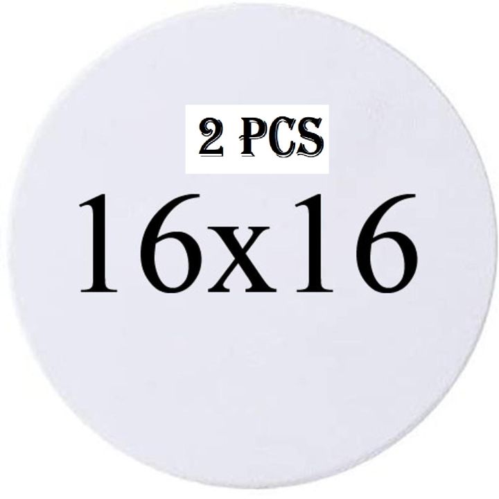 2 Piece Of 16X16 Inches Round Canvas For Painting - Canvas Board 16 x 16