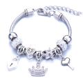 PQH KONG Jewellery Gelang Tangan Perempuan Lelaki 925 Sterling Silver Bracelet for Women Adjustable Fashion Crown Jewelry Crystal Charm Bracelet Bangle Pulseras Mujer Bracelets Malaysia Ready Stock. 