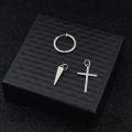 ES Bulletproof boy Park Jimin same style cross pointed cone earrings without pierced ear clips wholesale. 