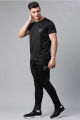 Round Neck Reflective Logo All black Tracksuit for men and Women. 