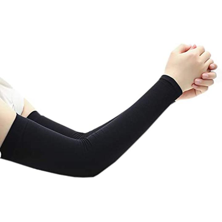 Youth Compression Arm Sleeves - Sports Sleeve For Kids (Black), 1 Pair UV Sun Protection Compression Arm Sleeves, Tattoo Cover Up, Cooling Athletic Sports Sleeve for Football, Golf, Basketball