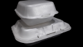 Pack of 25 Small Disposable Thermocol Snack Box for Burger Rice food with Single Lock items. 