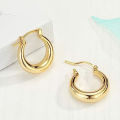 Trendy Golden Sterling Steel Hoop Earrings For Women and Girls, Round Hoop Earrings Gift For Her. 