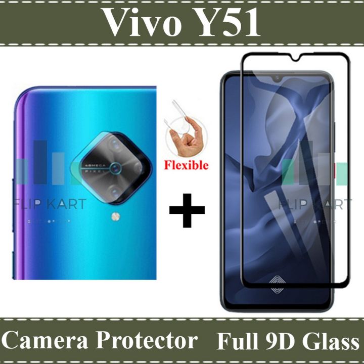 Vivo Y51 Glass Protector 9D|5D|6D|10D|11D|21D Black Tempered Glass Screen Protector Full Glue Edge To Edge + Back Camera 9H Gorilla Flexible Protector For Vivo Y51