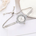 New 2024 Fashion Diamond-Embedded Plum Blossom-Shaped Women's Hand Bracelet Watch Women's Quartz Watch. 