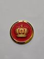 3D Golden Red Taj Crown Metal Logo Sticker With Double Tape For Bikes And Cars Decoration. 