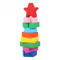 Funny Children Wooden Geometry Shape Wooden Puzzle Stacking Building Block Early Learning Toy. 