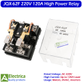 JQX-62F 220V 120A Heavy Duty Power Relay 8-Pin AC Coil High Current Control Module for Industrial Equipment, Motor & HVAC Applications by Electrica. 