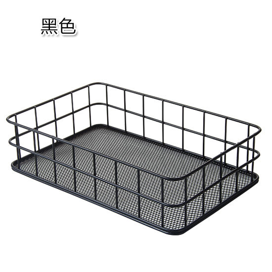 Student dormitory iron storage basket desktop storage basket home snack storage basket bathroom countertop finishing small basket