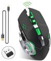 Mouse Gaming Wireless Cool Lighting Effect T2 Mouse 1200/1800/2400/3200 DPI USB Game 6D Macro Definition Programming Luminous Mechanical Gaming Mouse for Gamer Ergonomic 2.4G Rechargeable Silent Backlit USB Optical Wireless Gaming Mouse Pro Gamer Pc DVR. 