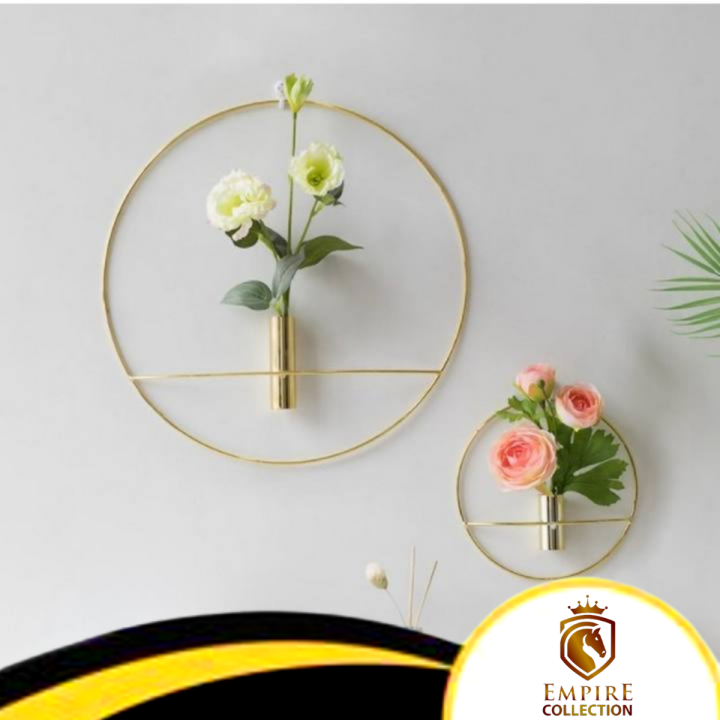 2 Wall Planter (Small & Large) Hanging Succulent Pot Black and Gold Planters Round Glass Plant Pots Home Flower Vase Air Plant Terrariums Container （No Plant）