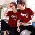 Couple Printed Tshirt Trouser Night Dress. 
