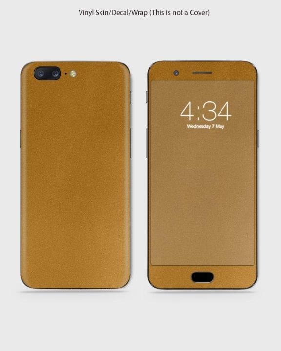 One%20Plus%205%20Phone%20Skin%20Front%20Back%20And%20Sides%20%20Matte%20Dark%20Golden%20Skin%20-%20Image%203