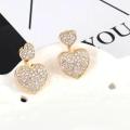 Double heart zirconia earrings - latest design - trendy earrings. 