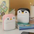 Mini printer C9 Small Portable Rechargeable Printer With Cute Penguin Design, Including A Roll Of Thermal printer Paper. 