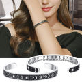 Vividaea Couple Matching Bracelet Empower Style with Unisex Sun Moon Star Bracelet Boost Confidence Fearlessness Adjustable Wrist Jewelry for Couples Opening Bangle. 