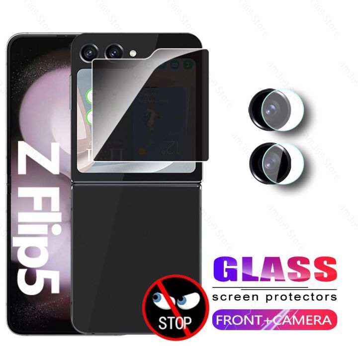For Samsung Galaxy Z Flip5 Privacy Tempered Glass Camera Back Glass for Samung ZFlip5 Flip 5 ZFlip 5 2023 Anti-peep Screen Protector