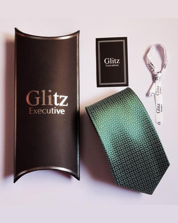 Green%20&%20Silver%20Lattice%20Design%20Necktie%20-%20Image%204