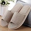 Open Toe Breathable Slippers Linen Thick Bottom Non-slip Washable Leisure Shoes Casual Hotel Home Four Seasons Couples Slippers. 