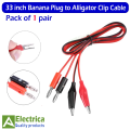 33 Inch Banana Plug to Crocodile Clip Test Lead Cable for Multimeter DC Power Supply DIY Tool by Electrica. 