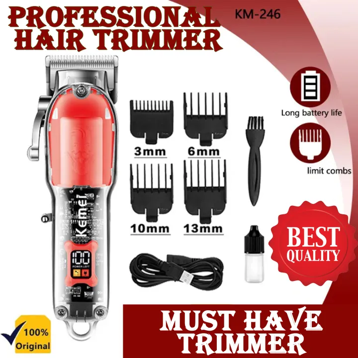 Transparent Adjustable Powerful Rechargeable Hair Trimmer – Original ...