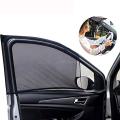Pack of 4 Universal Compatible Car Side Window Sun Shade (Black). 