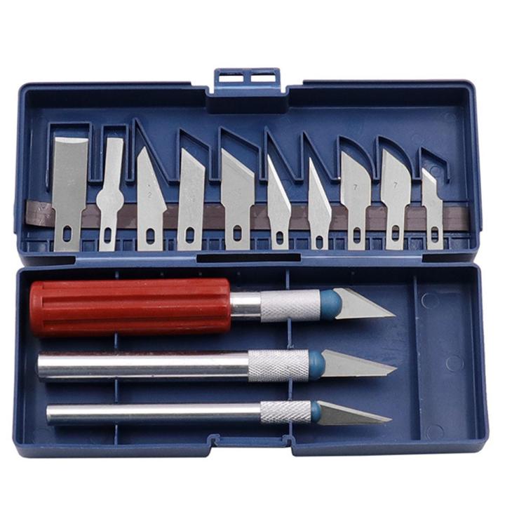 13Pcs Carving Knife Craft Sculpture Paper Cutting Blade Precision Engraving Cutter Non-Slip Hand Tool DIY Art Hobby Repair Set