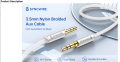 Syncwîré Long Aux Cable 6.5Ft- Auxiliary Audio Cable for Headphones, Car, Home Stereos, îPhóné/Ipàd îPòd/Echò Dot, Gáláxy S8/ Gáláxy Nòté 8/ Smártphònés & More - Silver. 