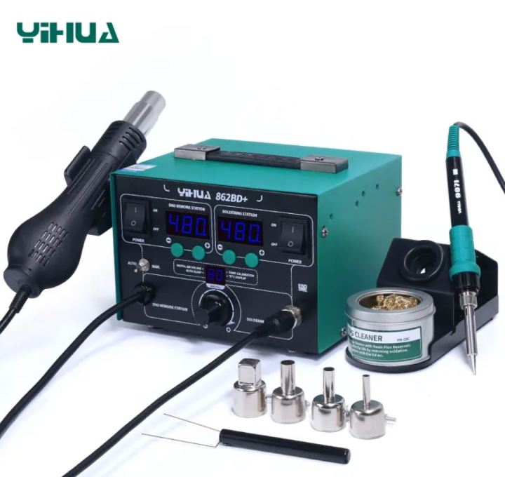 Original YIHUA 862BD+ 2 in1 repairing Mobile Phone SMD BGA Hot Air Heat Gun Rework Soldering Station YH862BD+