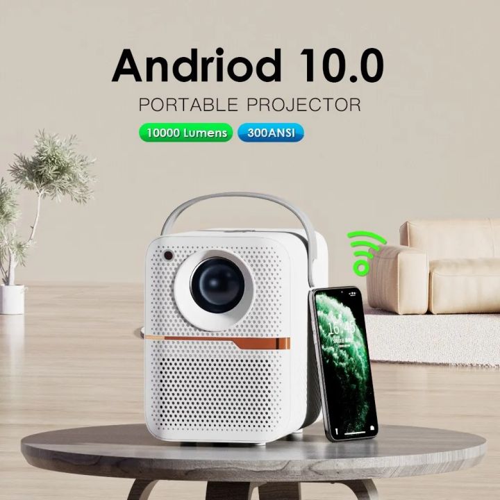 HONGTOP P10 Android Smart Projector 1280*720P 4K WIFI 10000 LUMENS 4GB/64GB & 2GB/16GB BT5.0 1080P Home Cinema Outdoor Portable Beamer
