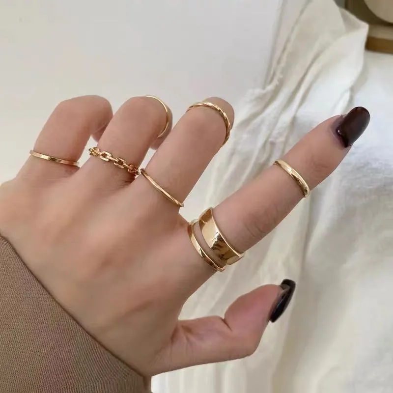 7PCS/Set Fashion Personality Rings Women's Cool Style Joint Rings