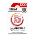 Calidad 1200-VP Alternative For Epson 502, 512, 522, 664 Black, Cyan, Magenta & Yellow 70ml Ink Bottles 4pk. 