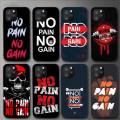 No Pain No Gain Gym Fitness Phone Case For iPhone 11 12 Mini 13 14 Pro XS Max X 8 7 6s Plus 5 SE XR Shell. 