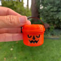 Hanging Pumpkin Decorations Mini Pumpkin Buckets with Handles Halloween Party Decor Trick or Treat Candy Bucket Favorite Plastic Pumpkin Containers. 