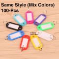 Tag Key chain 100Pcs Mix Colors Pack of 100 Tag Key rings or keychains Same Oval Shape Tag & Label Key rings. 