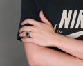 Punk Men's Stainless Steel Black Stone Gold Ring Big Wedding Bands Male Engagement Party Jewelry Hip Hop Rings. 