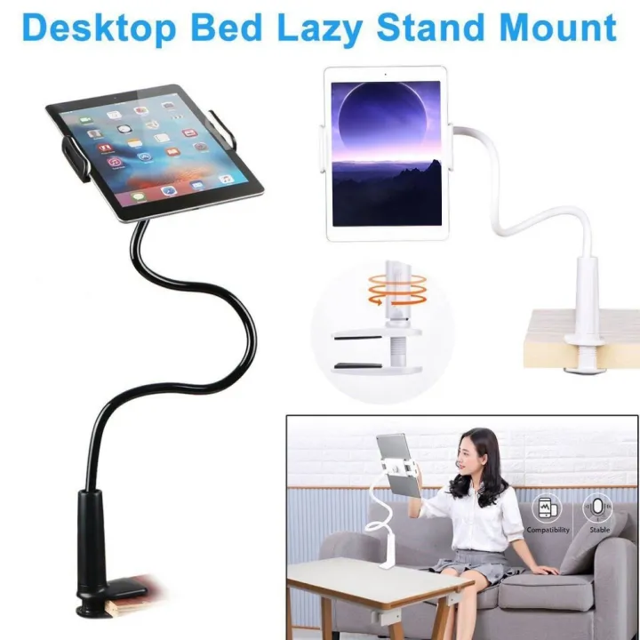 Mobile & Tablet Holder with 360 Rotation, Mobile Stand with Anti-Slip Silicone Pads & Fully Flexible Gooseneck Arm & for Bed, Table,  for All Tablet/Smartphones 4 to 10.4 Inches