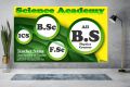 Academy - Subjects or Classes in Circles L01 - Board and Chart Graphics Flex sheet Panaflex Penaflex pana pena flex for Learning Education and Decoration of Class Room of School and College with customise Your School and Teacher Name. 