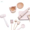 11x 1/12 Scale Baking Set Life Scene Doll Accessories Decoration Wooden Kitchen Utensils for Dining. 
