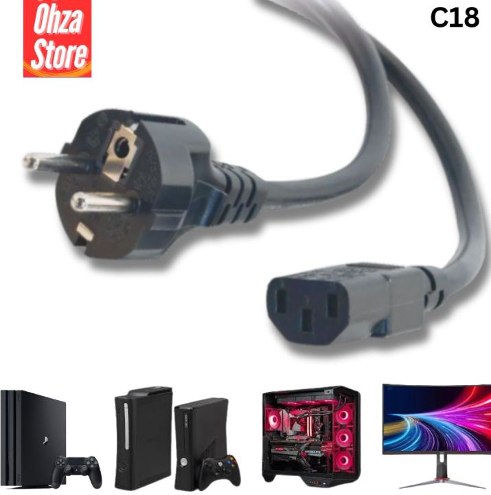 Xbox 360 Jasper Power Slim, ultra Slim 3-Pin Power Cable for PS4 Pro C18 (Gen 1 7000/7100), PS3 C18 (Gen 1) Monitor & PC