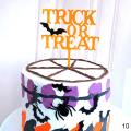 Happy Halloween Acrylic Cake Topper Cake Golden Silvery Letters Resuable Topper Cupcake Dessert Decor Supplies. 