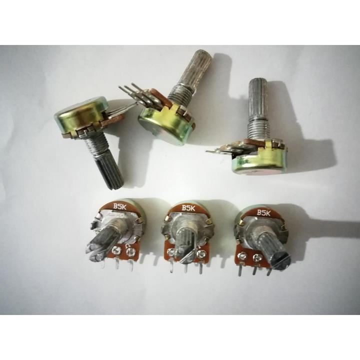 Pack of 6 - 5K Ohm Variable Resistor Single Coil Film Potentiometer - B5K